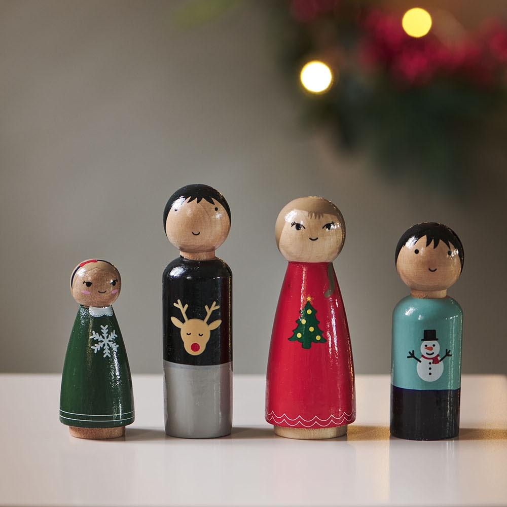 4-piece set of wooden Christmas dolls | «Noel» | Limited Edition