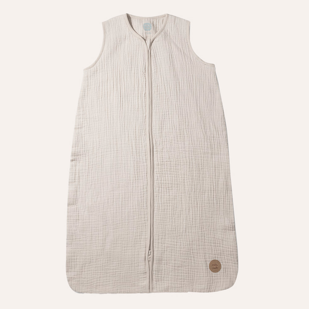 SLEEVELESS BABY MUSLIN SLEEPING BAG | BEIGE | 70 CM | 3-6 MONTHS