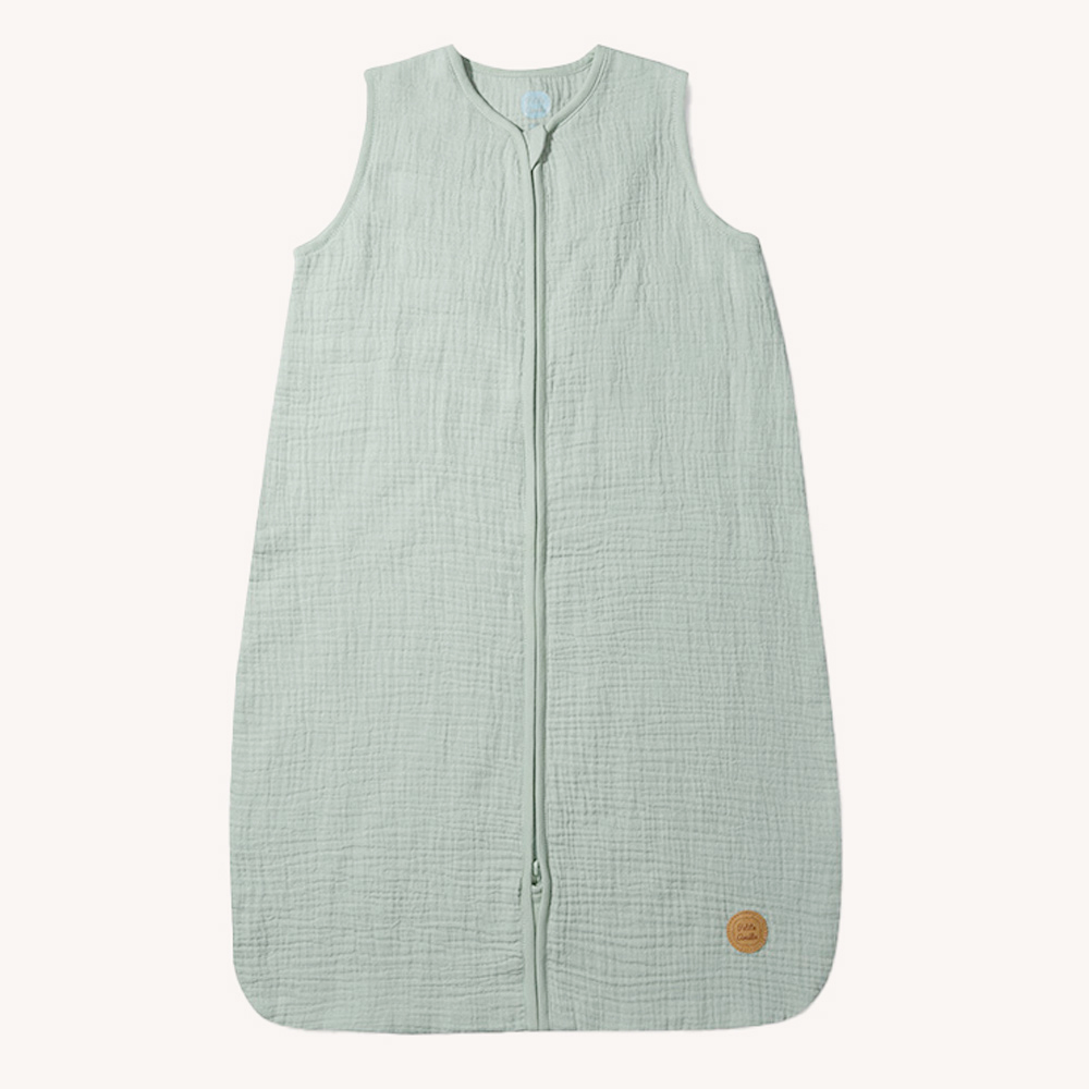 SLEEVELESS BABY MUSLIN SLEEPING BAG | GREEN | 70 CM | 3-6 MONTHS