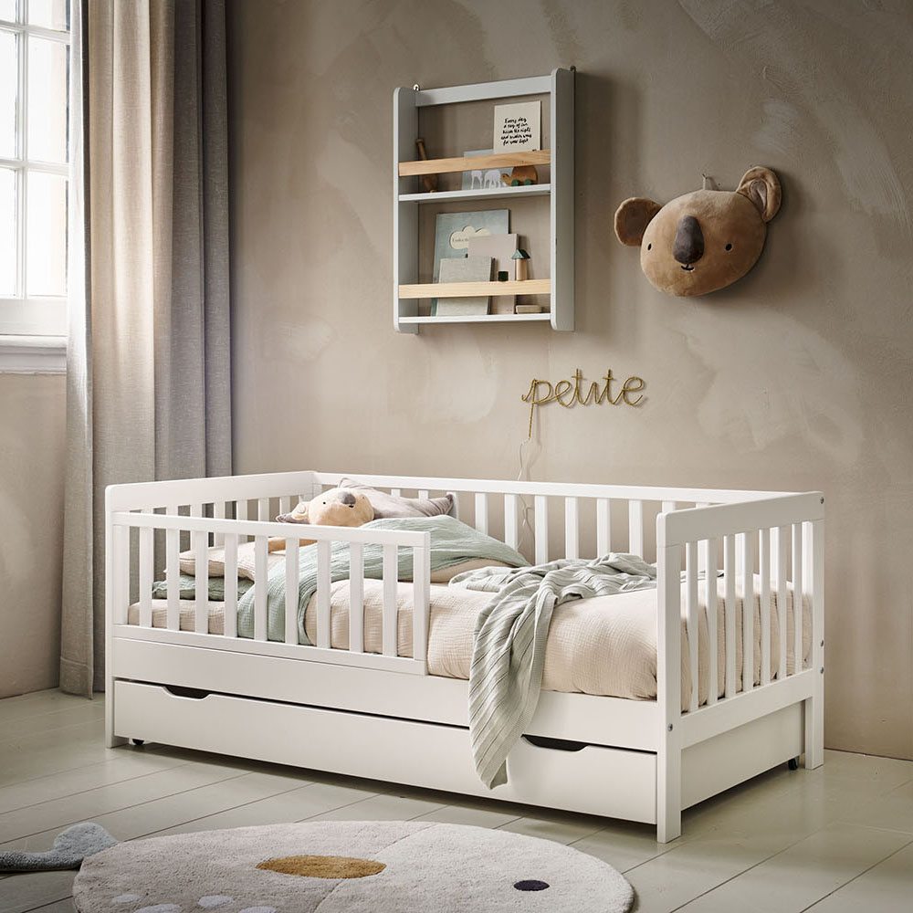White Toddler Bed «Plume» 140x70