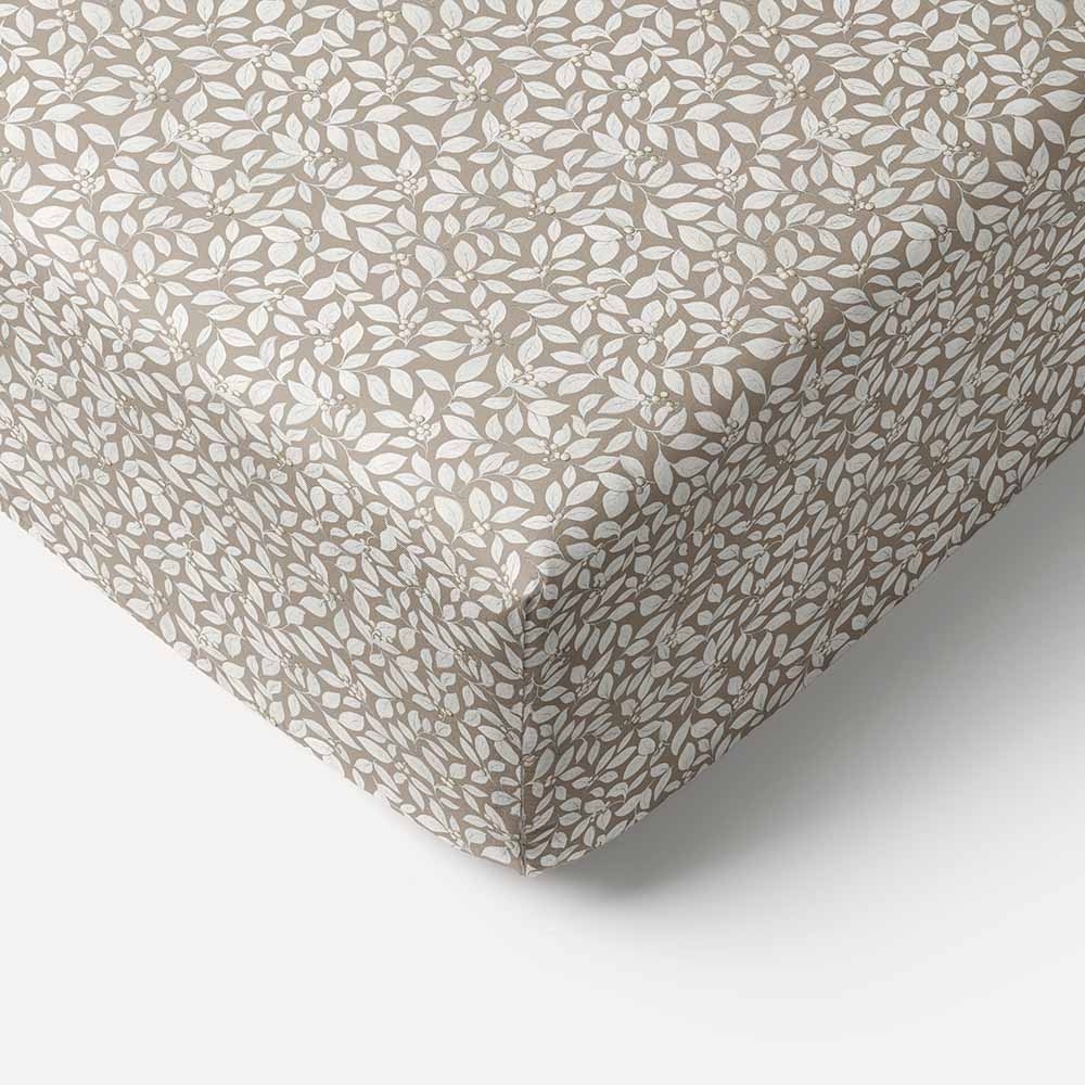  Premium fitted sheet «Sorbier» for toddler bed 80x160cm GOTS | Taupe
