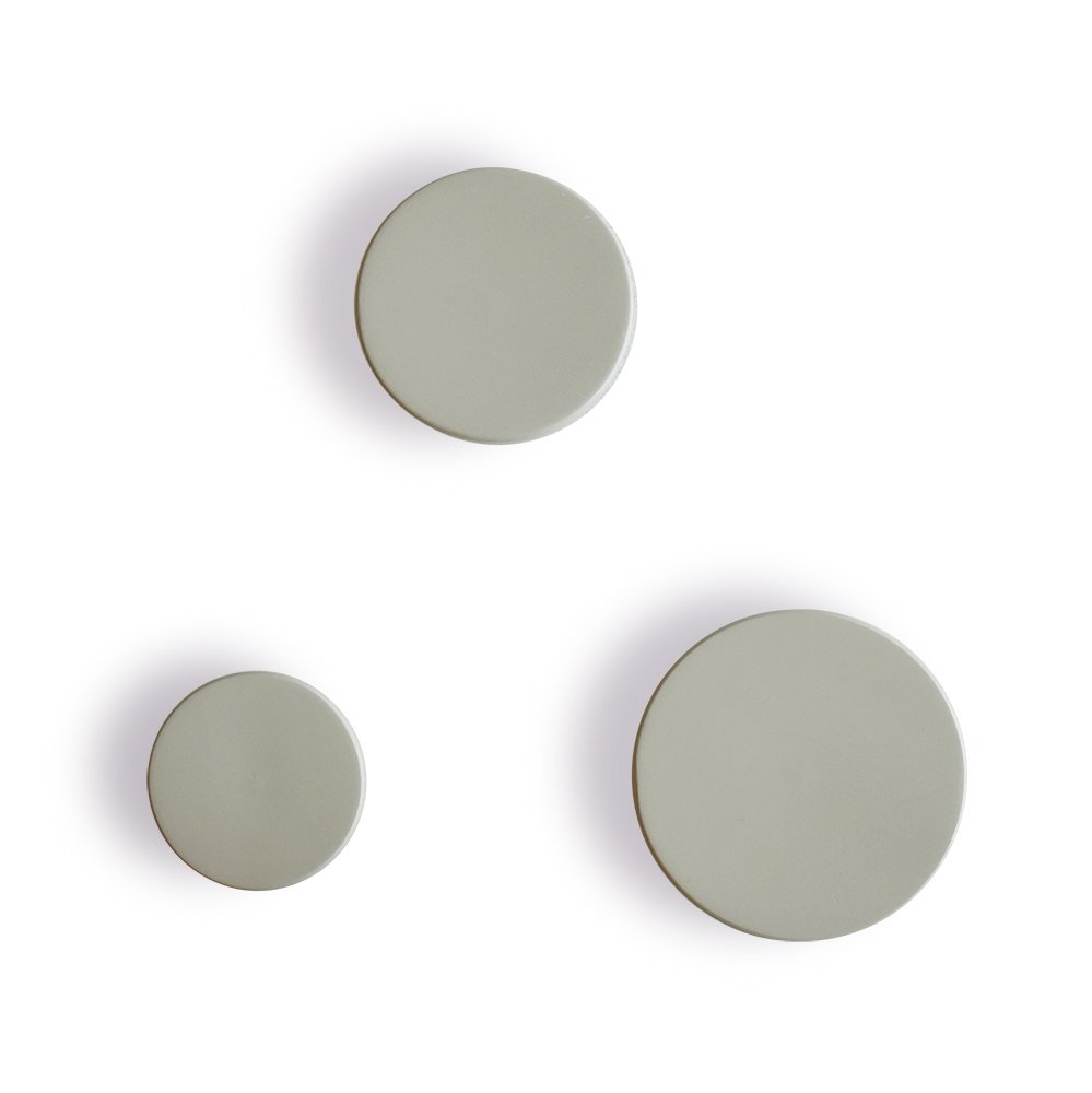 Set of 3 Button Wall Hooks | Grey