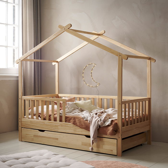 House bed 160x80 in natural Petite Amelie