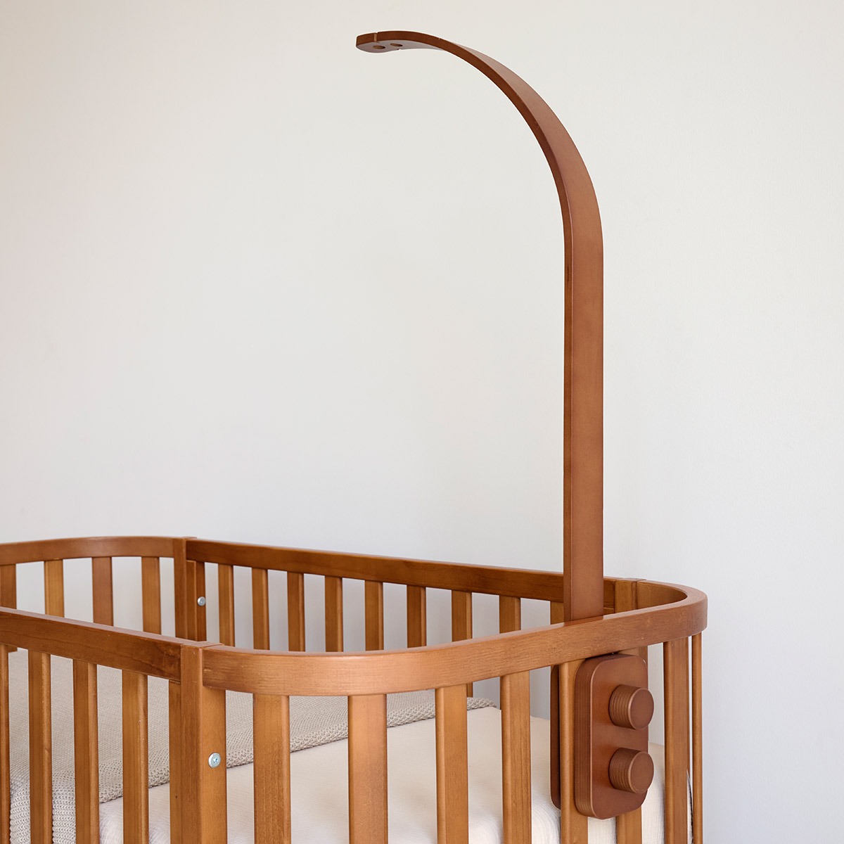 Petite Amélie wooden cot mobile arm in brown, item number MOBARMWL