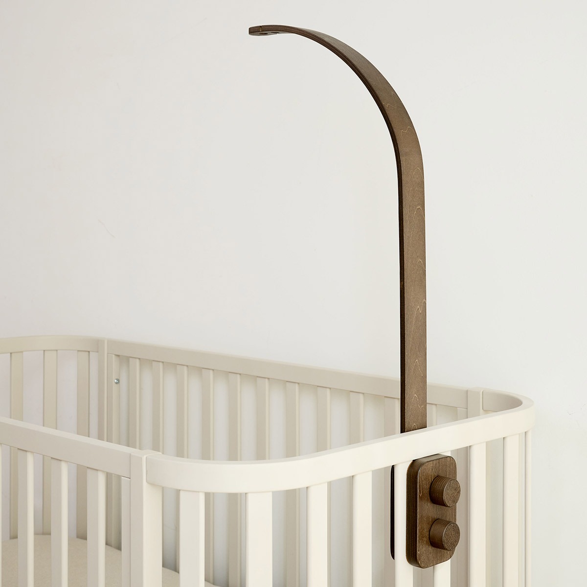 Petite Amélie wooden cot mobile arm in dark brown, item number MOBARMWLD